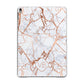 Personalised Rose Gold Vein Marble Initials Apple iPad Grey Case