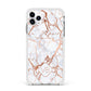Personalised Rose Gold Vein Marble Initials Apple iPhone 11 Pro Max in Silver with White Impact Case