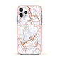 Personalised Rose Gold Vein Marble Initials Apple iPhone 11 Pro in Silver with Pink Impact Case