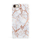 Personalised Rose Gold Vein Marble Initials Apple iPhone 7 8 3D Snap Case