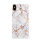 Personalised Rose Gold Vein Marble Initials Apple iPhone Xs Max 3D Snap Case