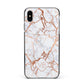 Personalised Rose Gold Vein Marble Initials Apple iPhone Xs Max Impact Case Black Edge on Black Phone