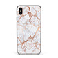 Personalised Rose Gold Vein Marble Initials Apple iPhone Xs Max Impact Case Black Edge on Gold Phone