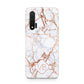 Personalised Rose Gold Vein Marble Initials Huawei Nova 6 Phone Case