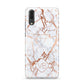 Personalised Rose Gold Vein Marble Initials Huawei P20 Phone Case