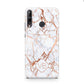 Personalised Rose Gold Vein Marble Initials Huawei P40 Lite E Phone Case
