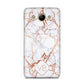 Personalised Rose Gold Vein Marble Initials Huawei Y3 2017