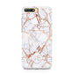 Personalised Rose Gold Vein Marble Initials Huawei Y6 2018