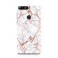 Personalised Rose Gold Vein Marble Initials Huawei Y7 2018