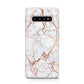Personalised Rose Gold Vein Marble Initials Protective Samsung Galaxy Case