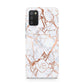 Personalised Rose Gold Vein Marble Initials Samsung A02s Case