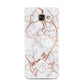 Personalised Rose Gold Vein Marble Initials Samsung Galaxy A3 2016 Case on gold phone