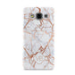 Personalised Rose Gold Vein Marble Initials Samsung Galaxy A3 Case