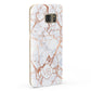 Personalised Rose Gold Vein Marble Initials Samsung Galaxy Case Fourty Five Degrees