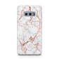 Personalised Rose Gold Vein Marble Initials Samsung Galaxy S10E Case