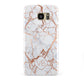 Personalised Rose Gold Vein Marble Initials Samsung Galaxy S7 Edge Case