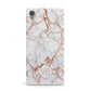 Personalised Rose Gold Vein Marble Initials Sony Xperia Case