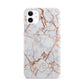 Personalised Rose Gold Vein Marble Initials iPhone 11 3D Snap Case