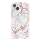 Personalised Rose Gold Vein Marble Initials iPhone 13 Full Wrap 3D Snap Case