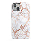 Personalised Rose Gold Vein Marble Initials iPhone 13 Full Wrap 3D Tough Case