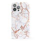 Personalised Rose Gold Vein Marble Initials iPhone 13 Pro Max Full Wrap 3D Snap Case