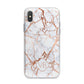 Personalised Rose Gold Vein Marble Initials iPhone X Bumper Case on Silver iPhone Alternative Image 1