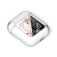 Personalised Rose Gold With Marble Initials AirPods Case Laid Flat