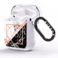 Personalised Rose Gold With Marble Initials AirPods Clear Case Side Image