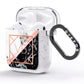 Personalised Rose Gold With Marble Initials AirPods Glitter Case Side Image