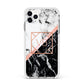 Personalised Rose Gold With Marble Initials Apple iPhone 11 Pro Max in Silver with White Impact Case