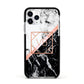 Personalised Rose Gold With Marble Initials Apple iPhone 11 Pro in Silver with Black Impact Case
