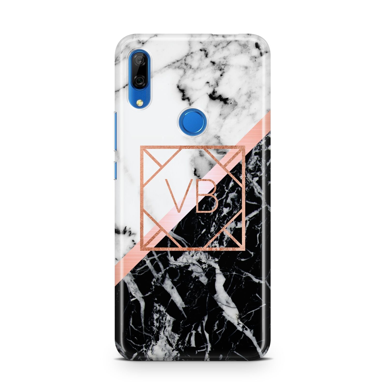 Personalised Rose Gold With Marble Initials Huawei P Smart Z