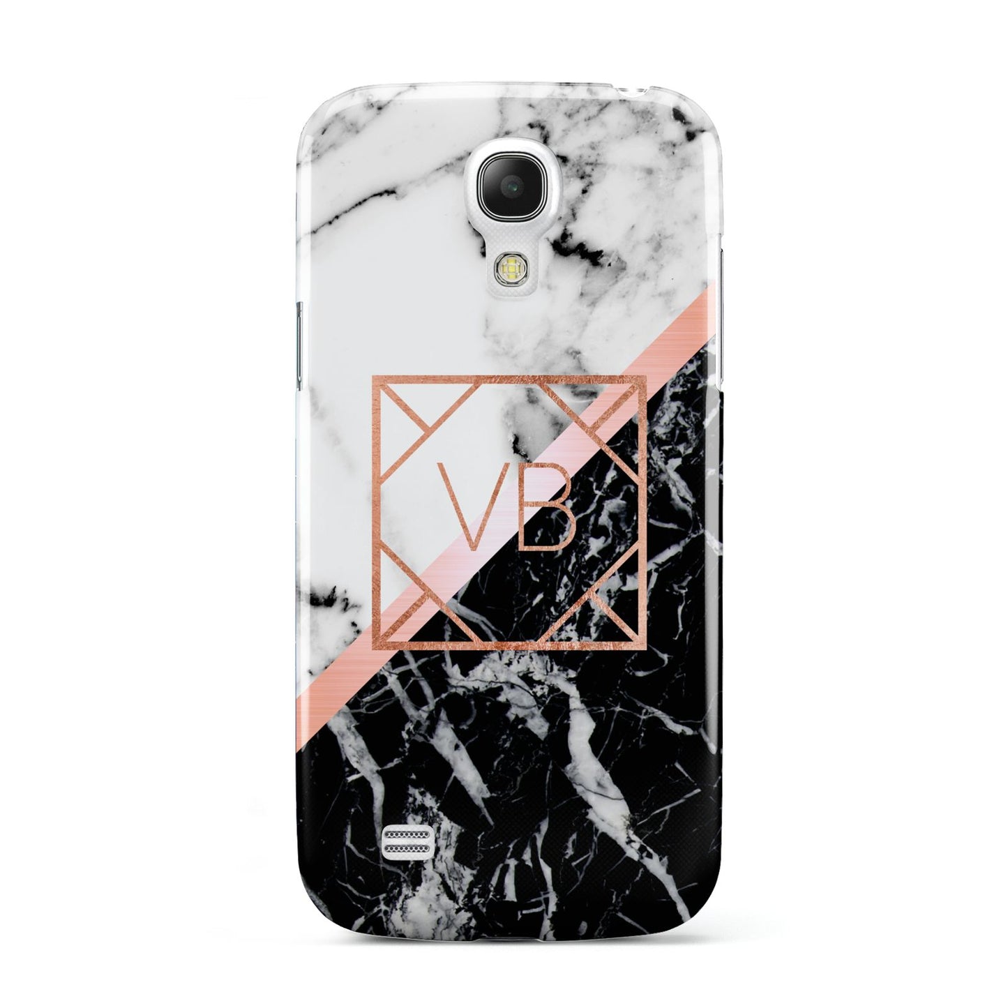 Personalised Rose Gold With Marble Initials Samsung Galaxy S4 Mini Case
