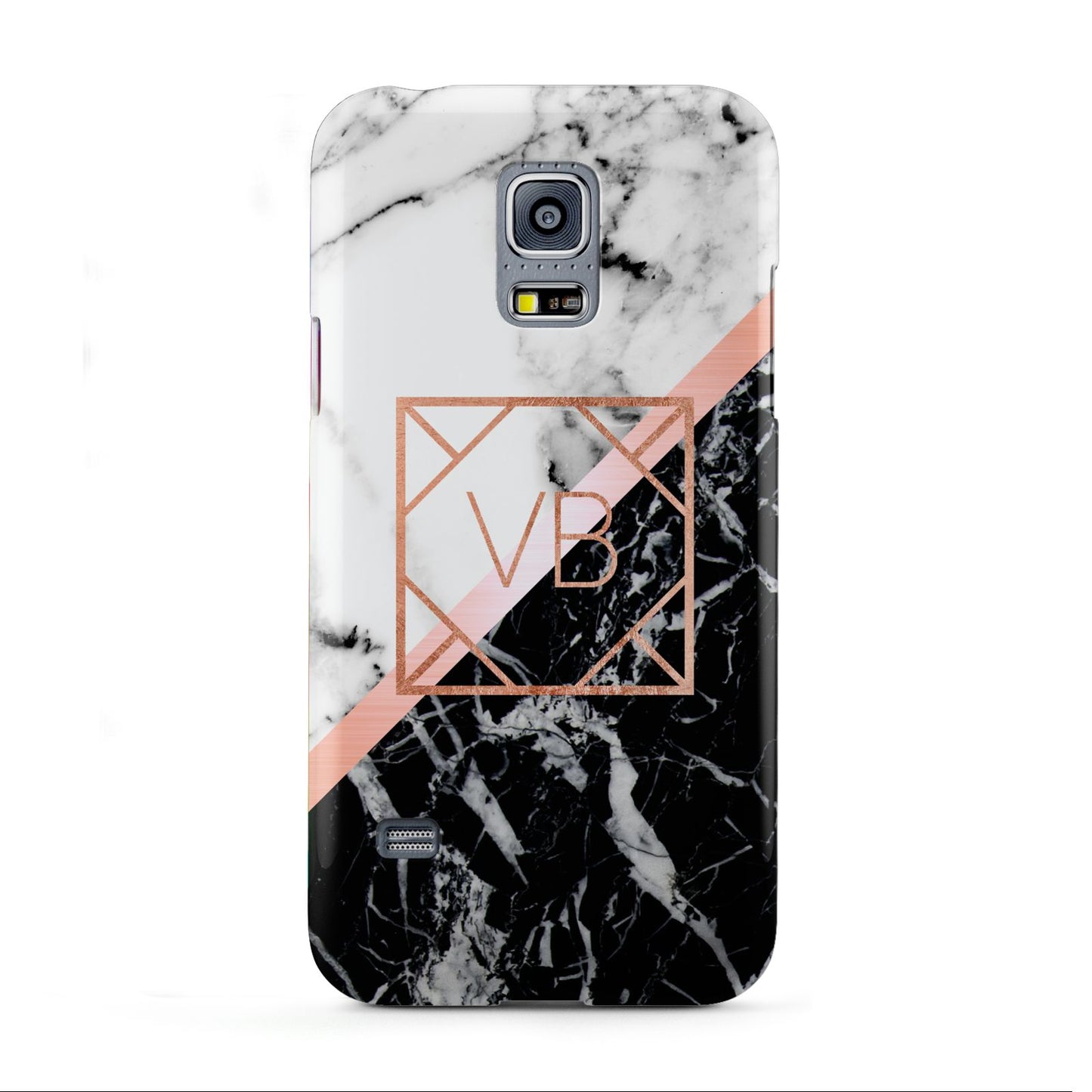 Personalised Rose Gold With Marble Initials Samsung Galaxy S5 Mini Case