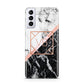 Personalised Rose Gold With Marble Initials Samsung S21 Plus Case
