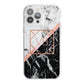 Personalised Rose Gold With Marble Initials iPhone 13 Pro Max TPU Impact Case with White Edges