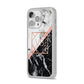 Personalised Rose Gold With Marble Initials iPhone 14 Pro Max Clear Tough Case Silver Angled Image