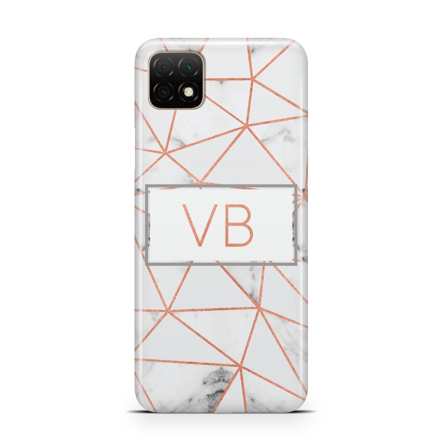 Personalised Rosegold Marble Initials Huawei Enjoy 20 Phone Case