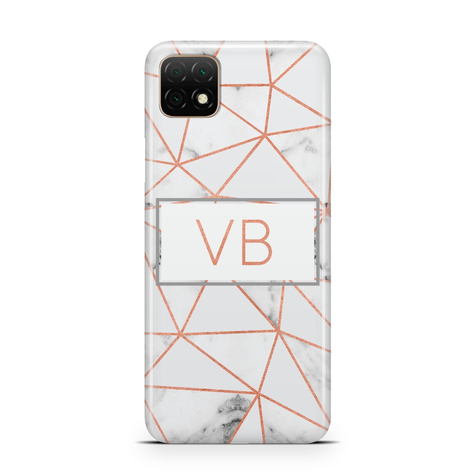 Personalised Rosegold Marble Initials Huawei Enjoy 20 Phone Case