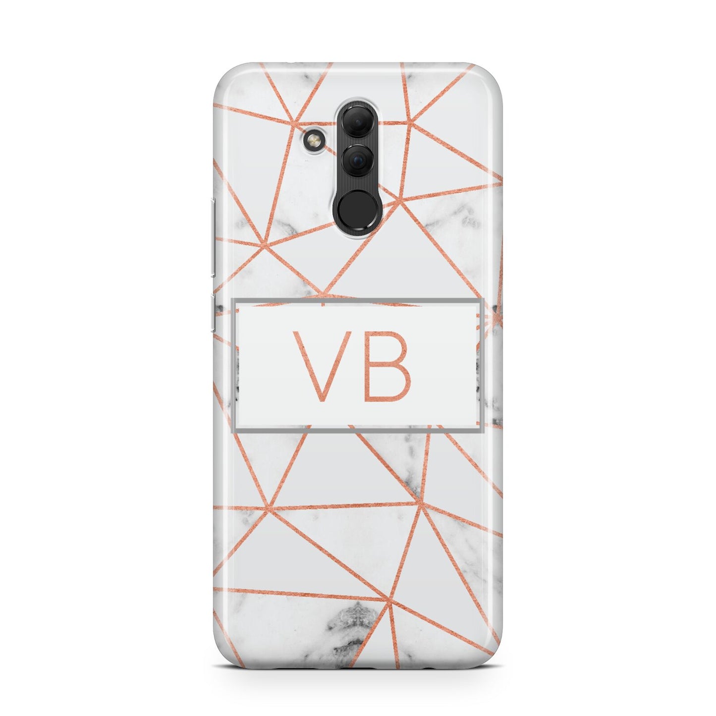 Personalised Rosegold Marble Initials Huawei Mate 20 Lite