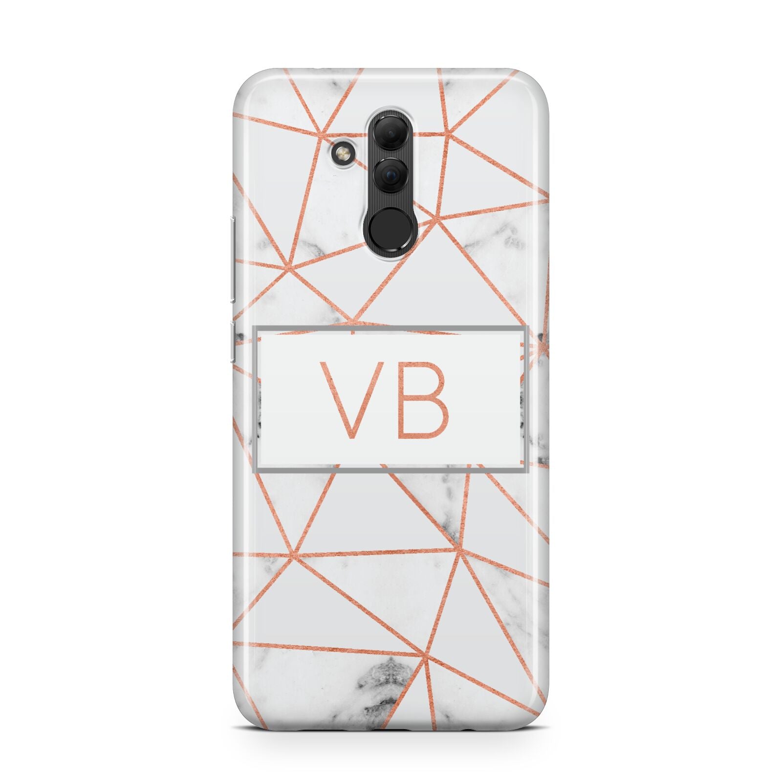 Personalised Rosegold Marble Initials Huawei Mate 20 Lite