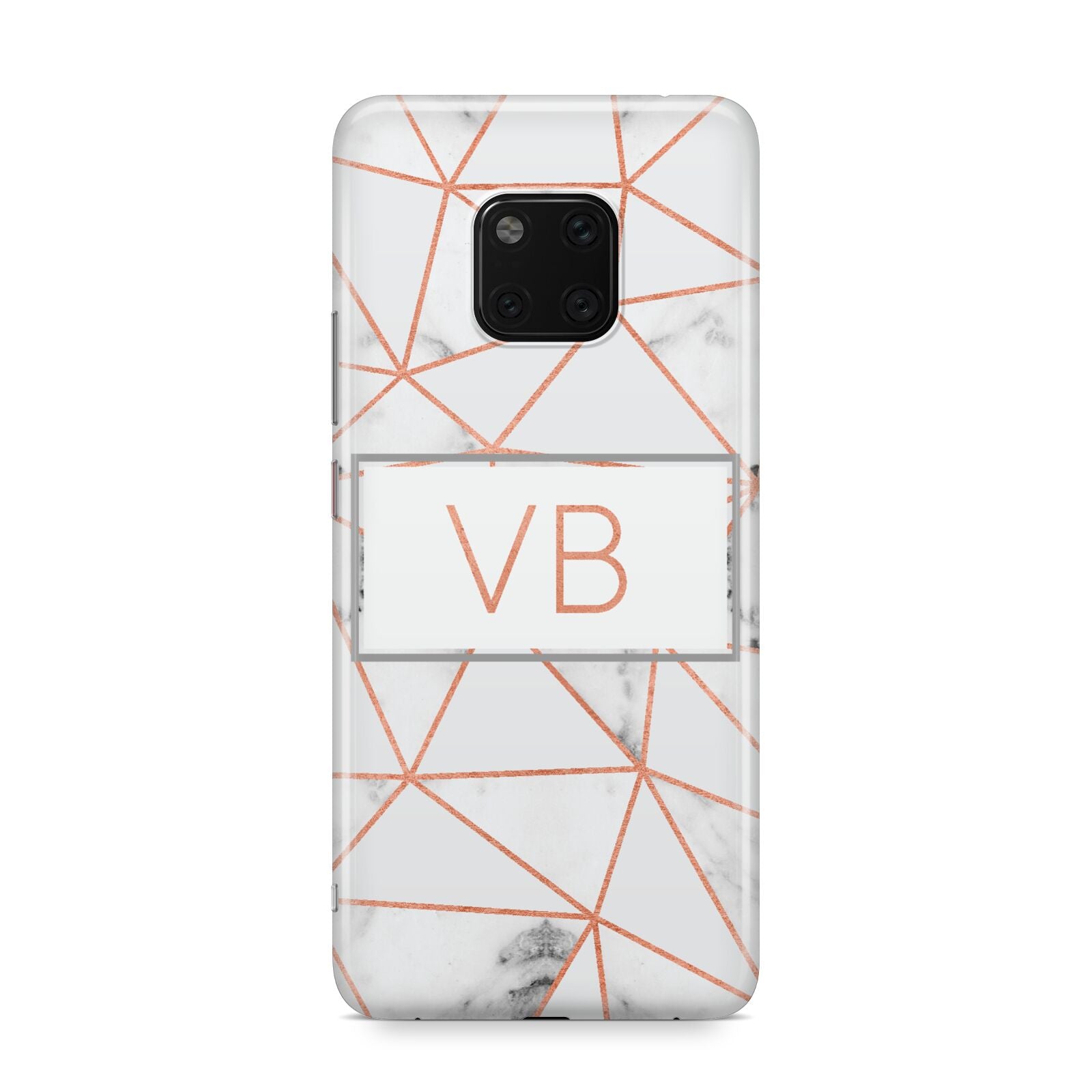 Personalised Rosegold Marble Initials Huawei Mate 20 Pro Phone Case
