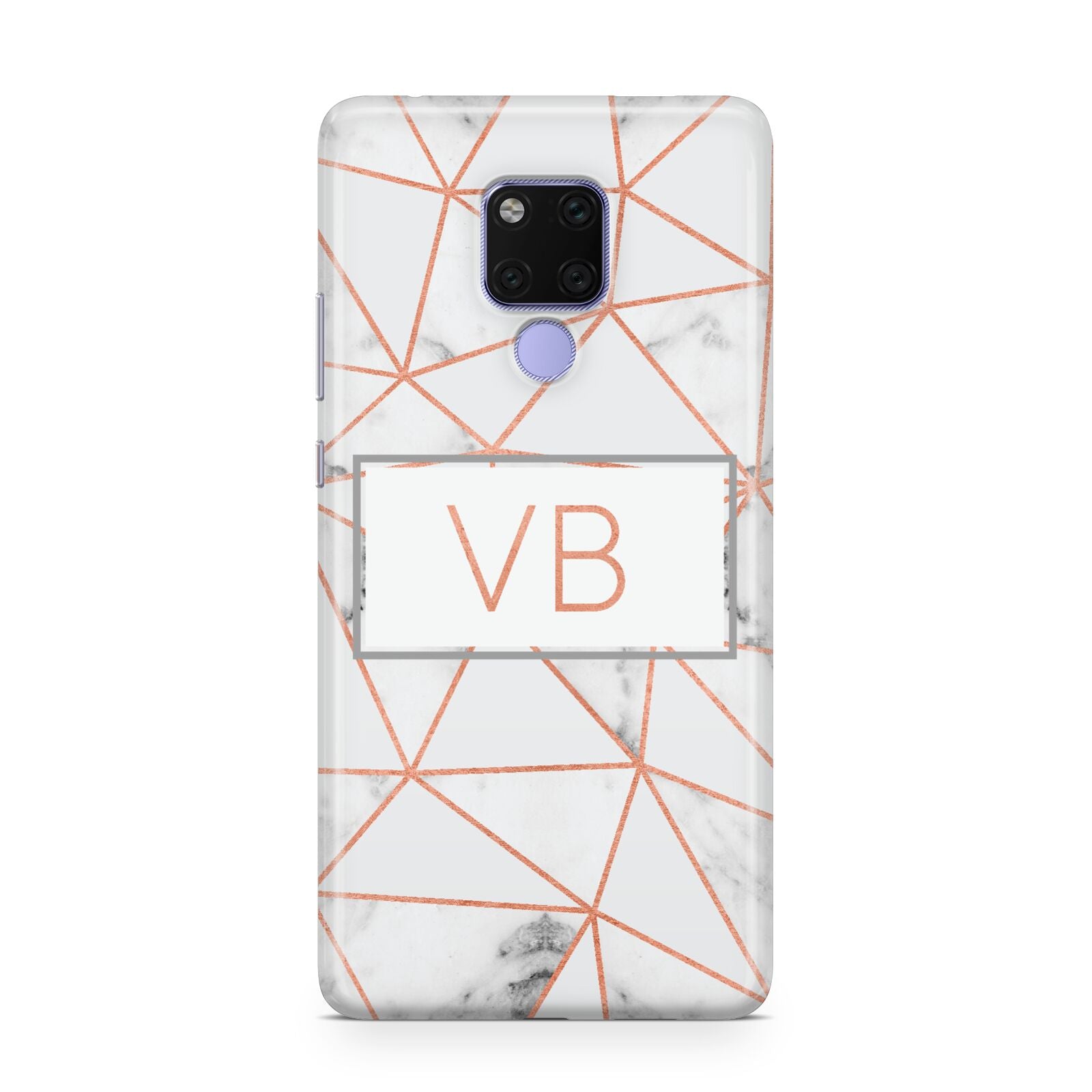 Personalised Rosegold Marble Initials Huawei Mate 20X Phone Case