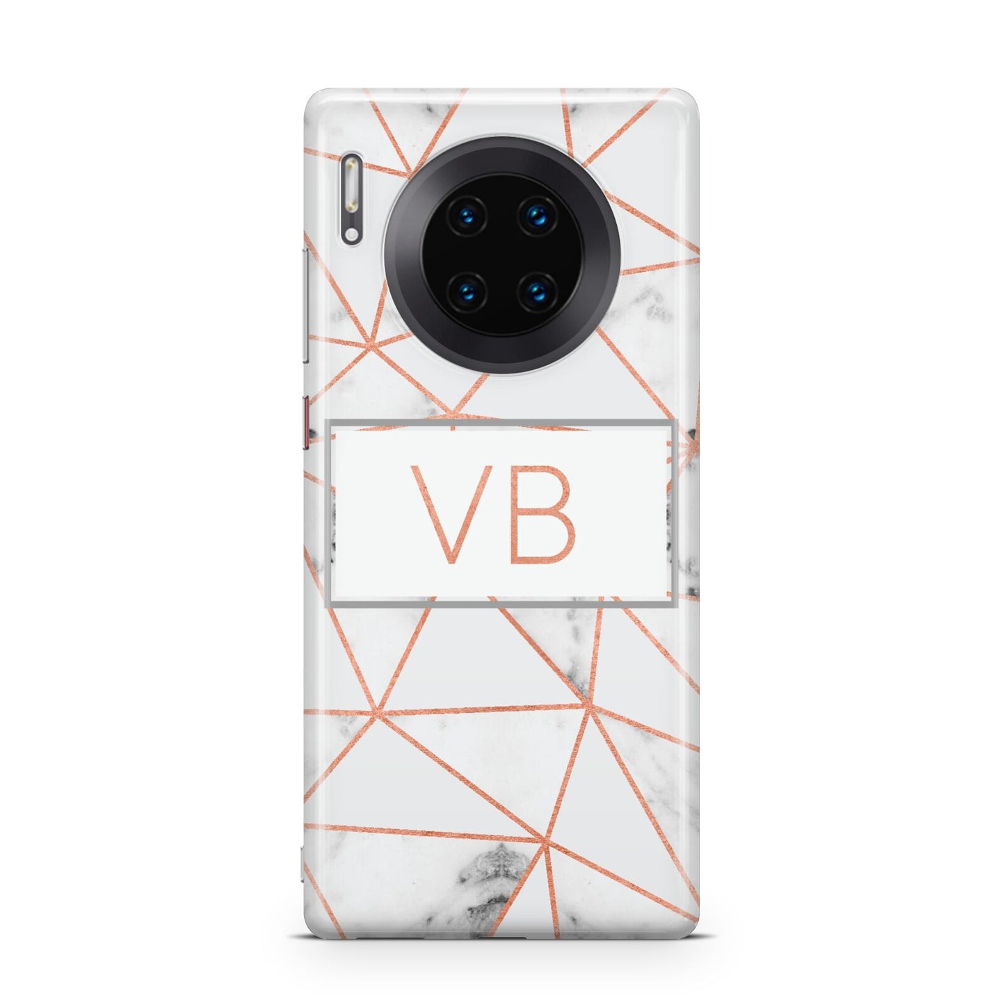 Personalised Rosegold Marble Initials Huawei Mate 30 Pro Phone Case