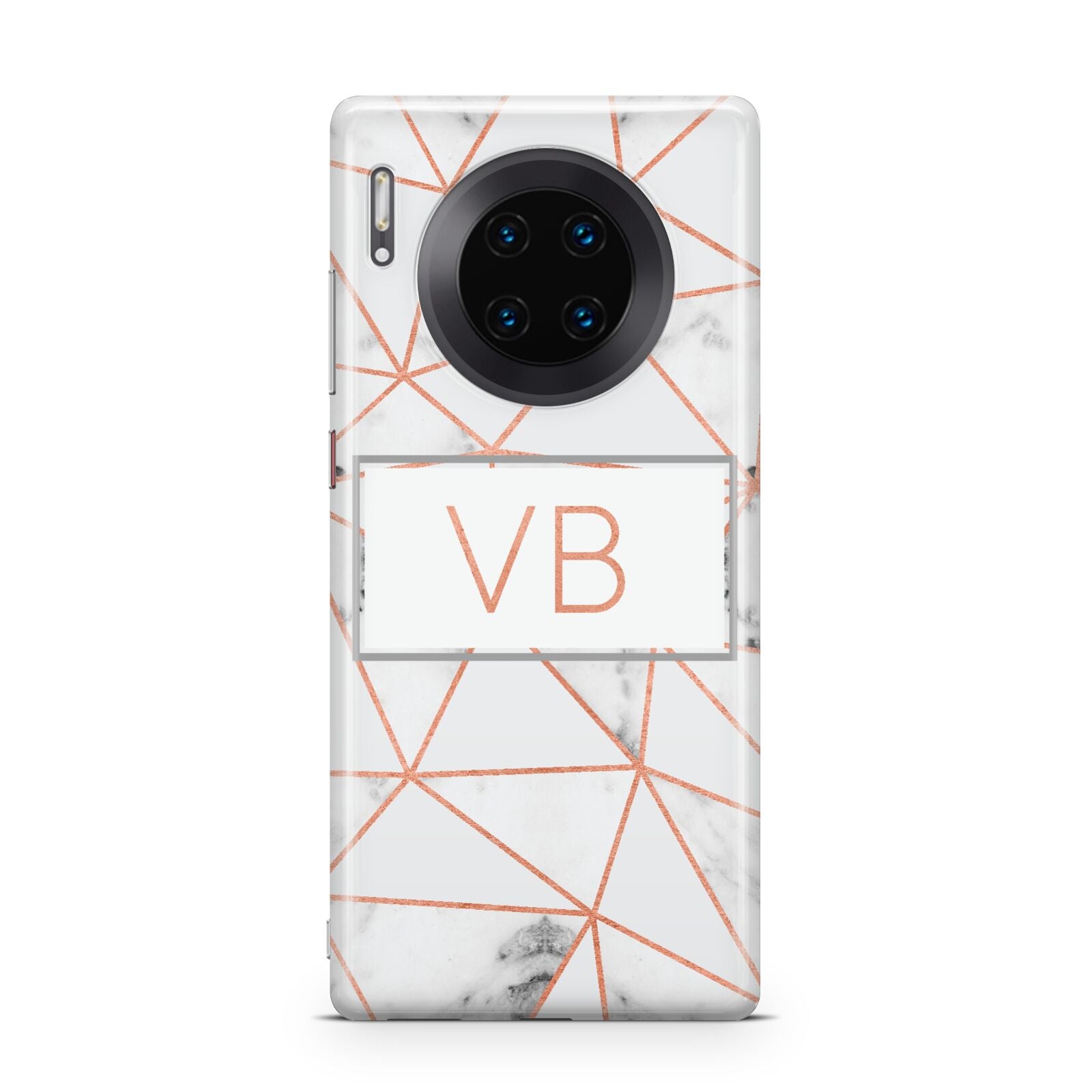 Personalised Rosegold Marble Initials Huawei Mate 30 Pro Phone Case