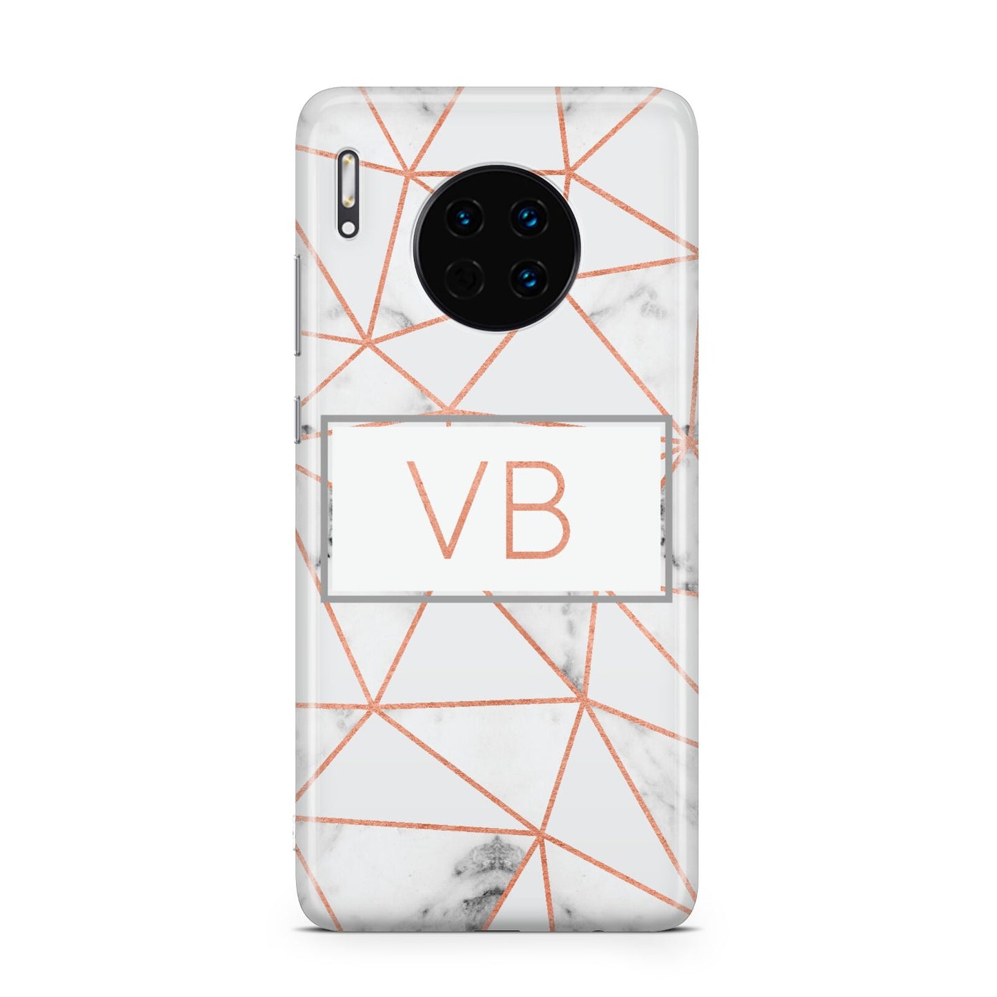 Personalised Rosegold Marble Initials Huawei Mate 30