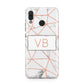 Personalised Rosegold Marble Initials Huawei Nova 3 Phone Case