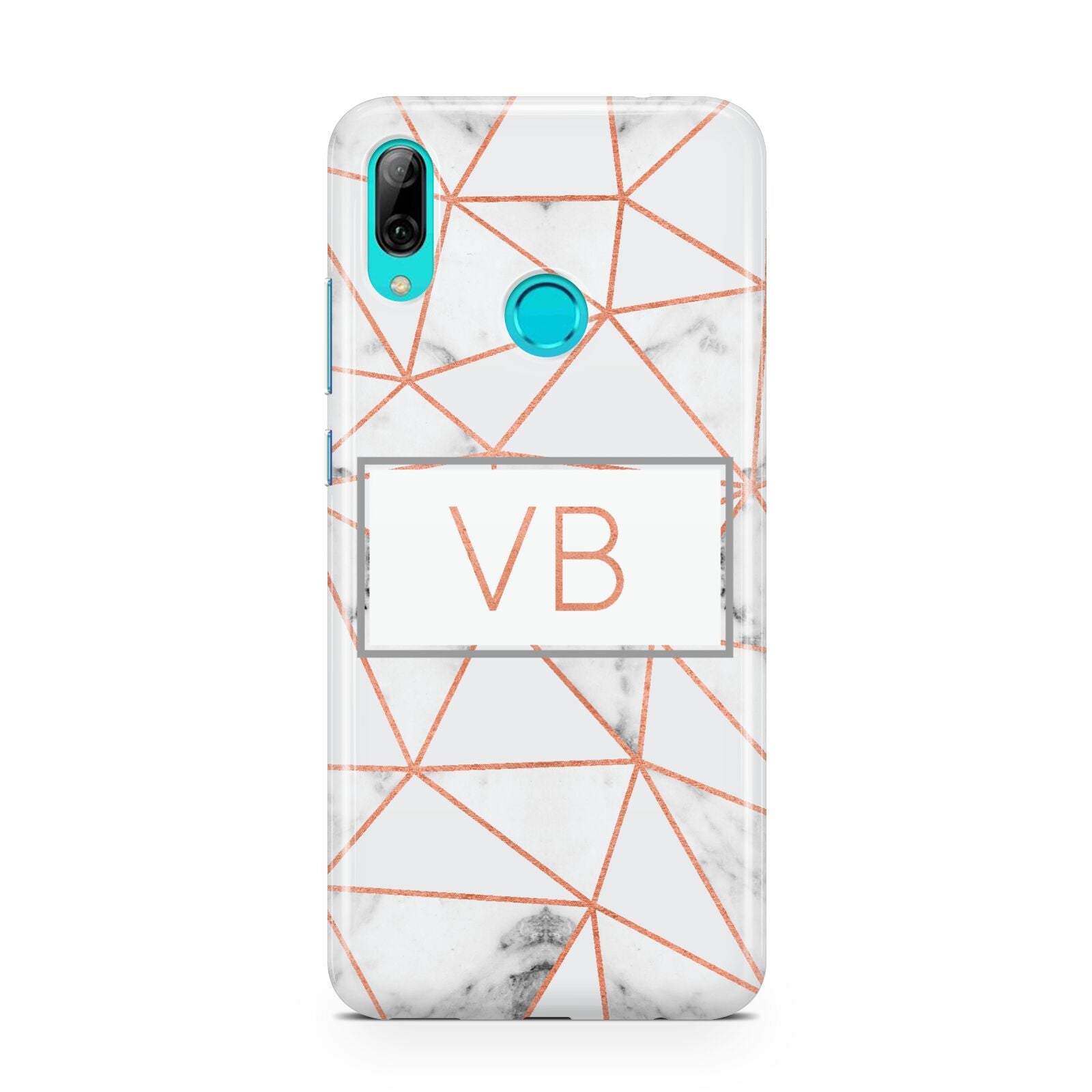 Personalised Rosegold Marble Initials Huawei P Smart 2019 Case
