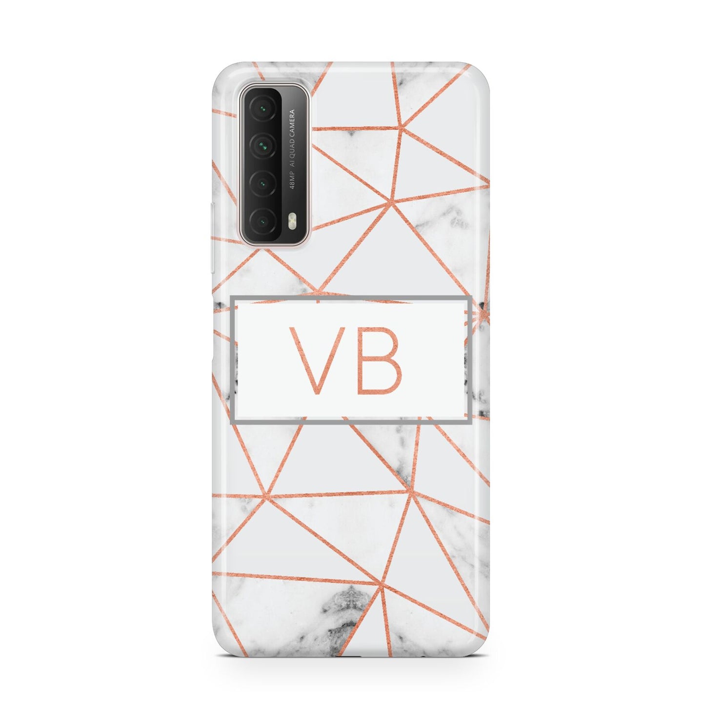 Personalised Rosegold Marble Initials Huawei P Smart 2021