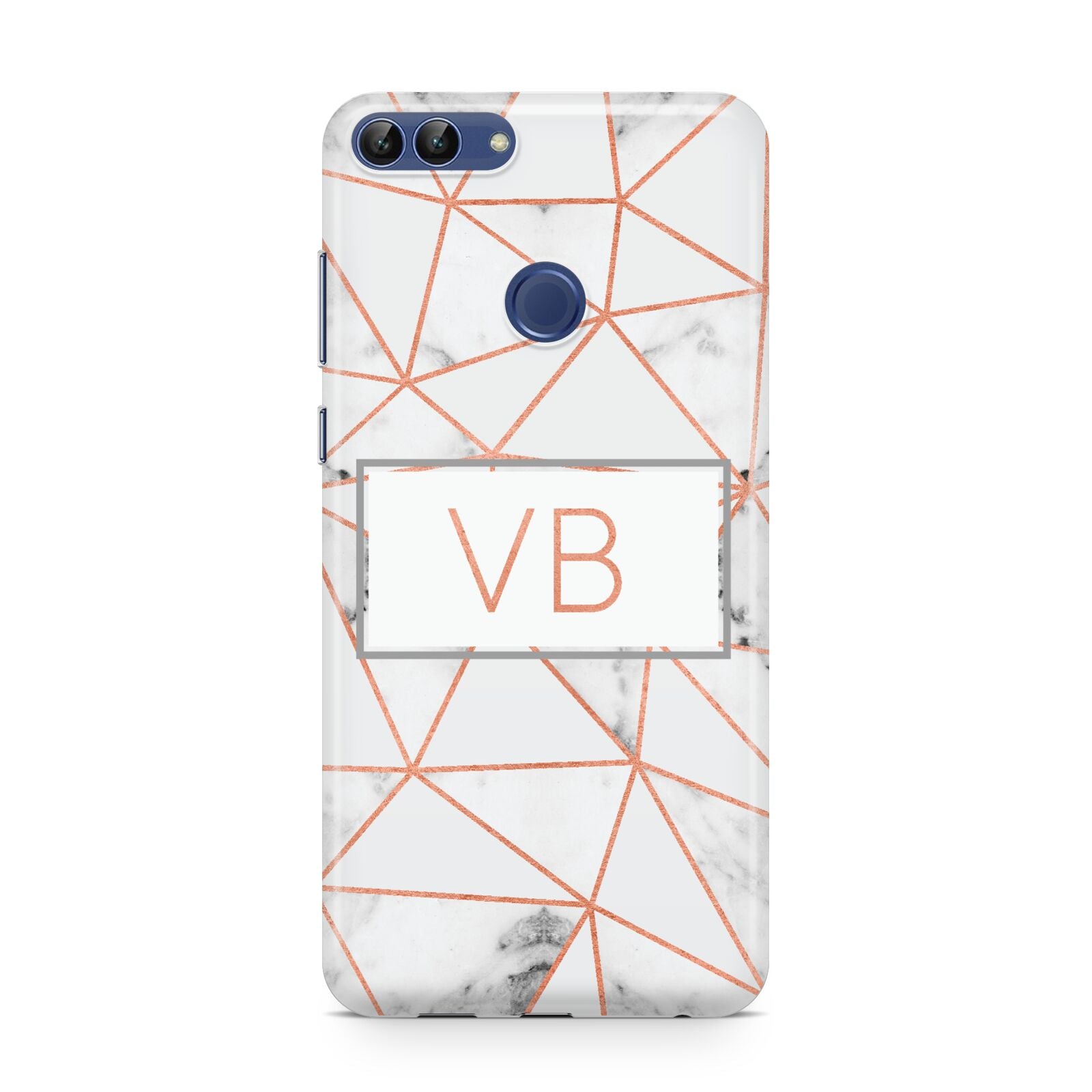 Personalised Rosegold Marble Initials Huawei P Smart Case